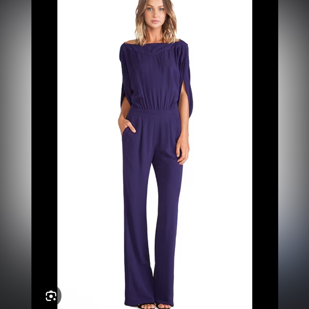 DVF Diane Von Furstenberg Navy Dezi Jumpsuit Size 4